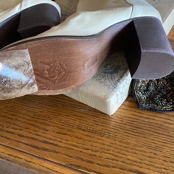 Free People Elle Block Heel Boots Beige - Picture 9 of 11